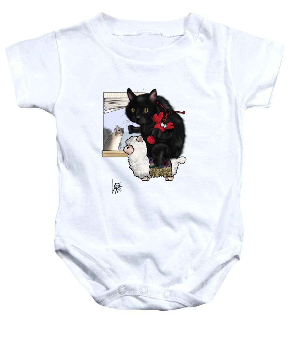 5960 Baby Onesie featuring the drawing 5960 Catlin by Canine Caricatures By John LaFree
