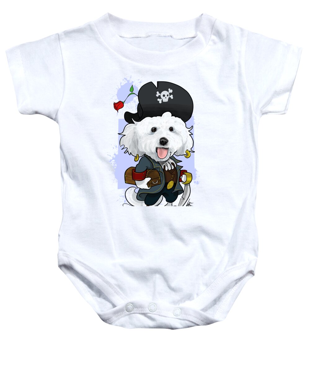 5961 Baby Onesie featuring the drawing 5961 Steele by Canine Caricatures By John LaFree