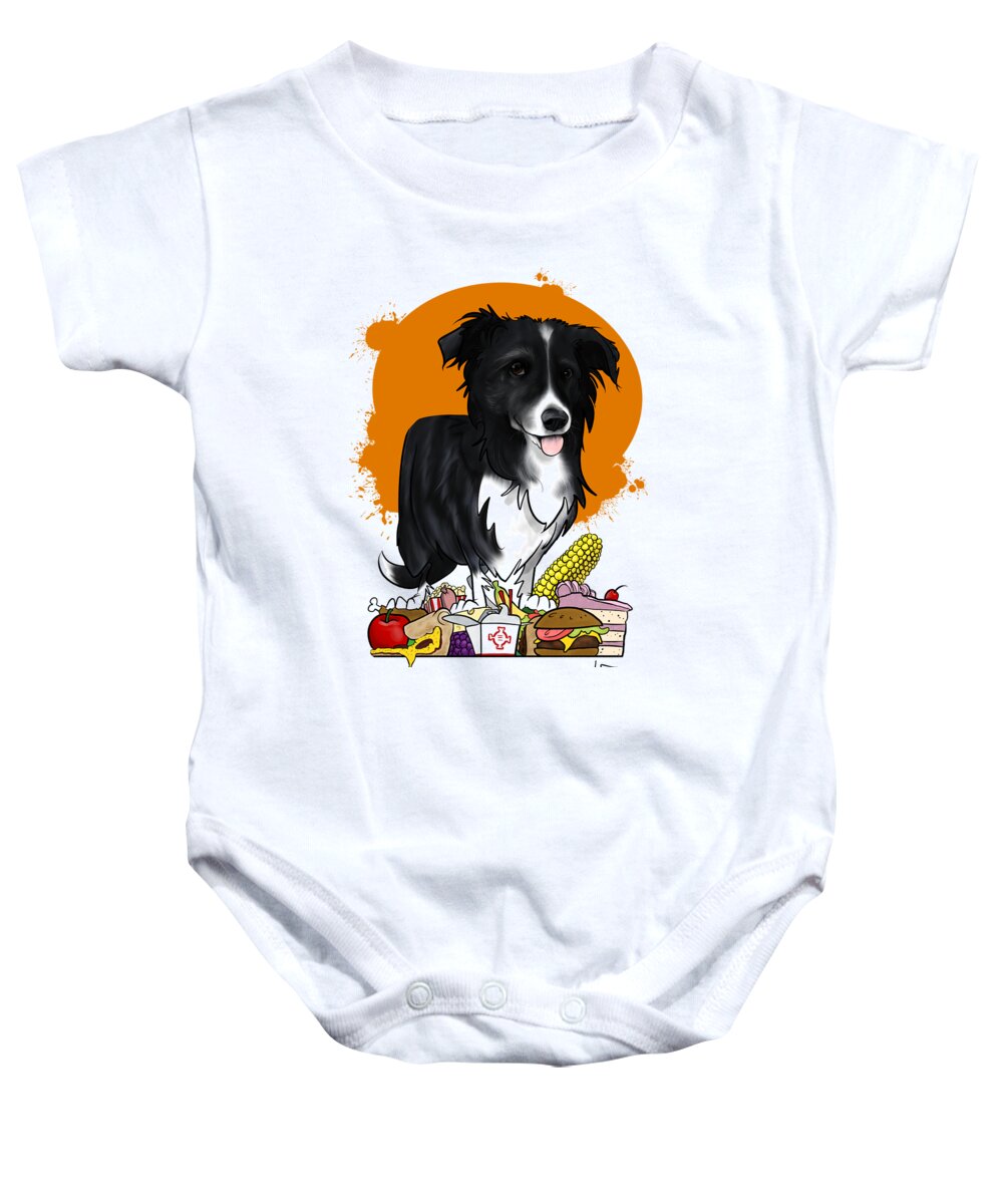 5964 Baby Onesie featuring the drawing 5964 Pound by Canine Caricatures By John LaFree