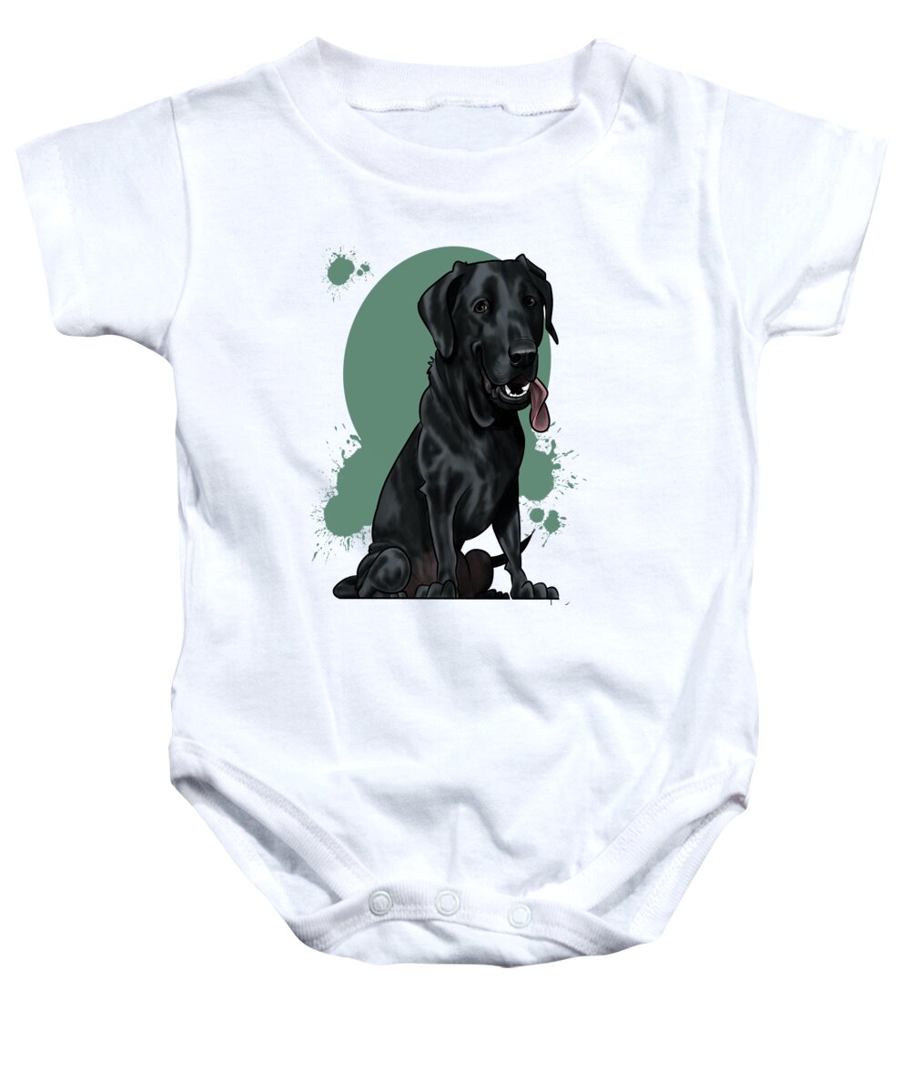 5980 Baby Onesie featuring the drawing 5980 Myers by Canine Caricatures By John LaFree