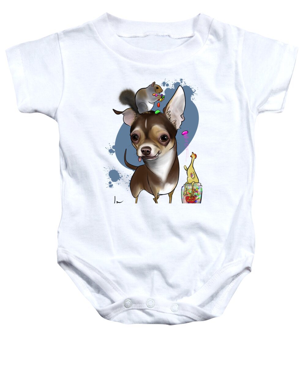 5984 Baby Onesie featuring the drawing 5984 Swan by Canine Caricatures By John LaFree