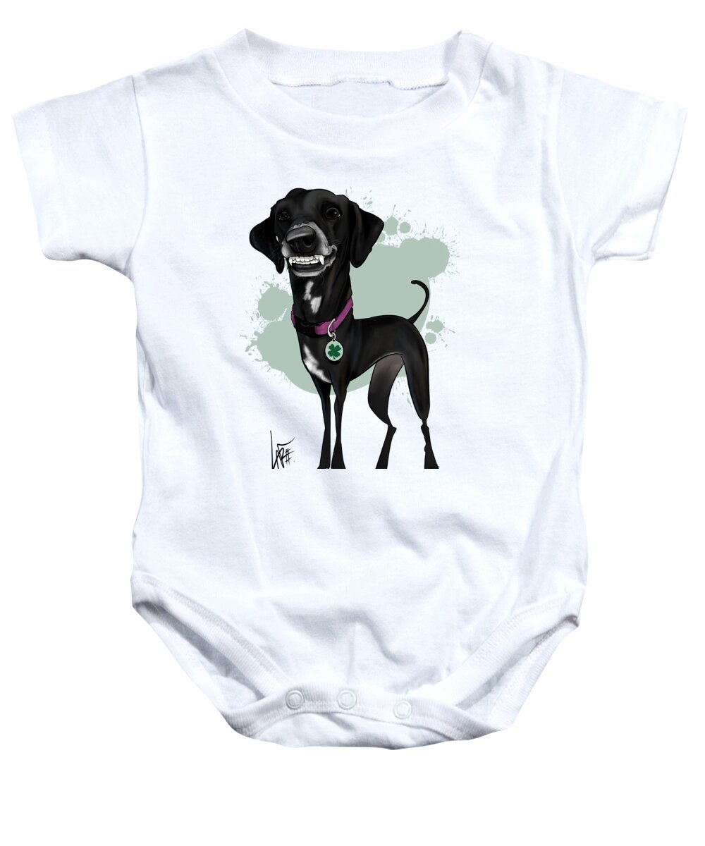 5988 Baby Onesie featuring the drawing 5988 Morgan by Canine Caricatures By John LaFree