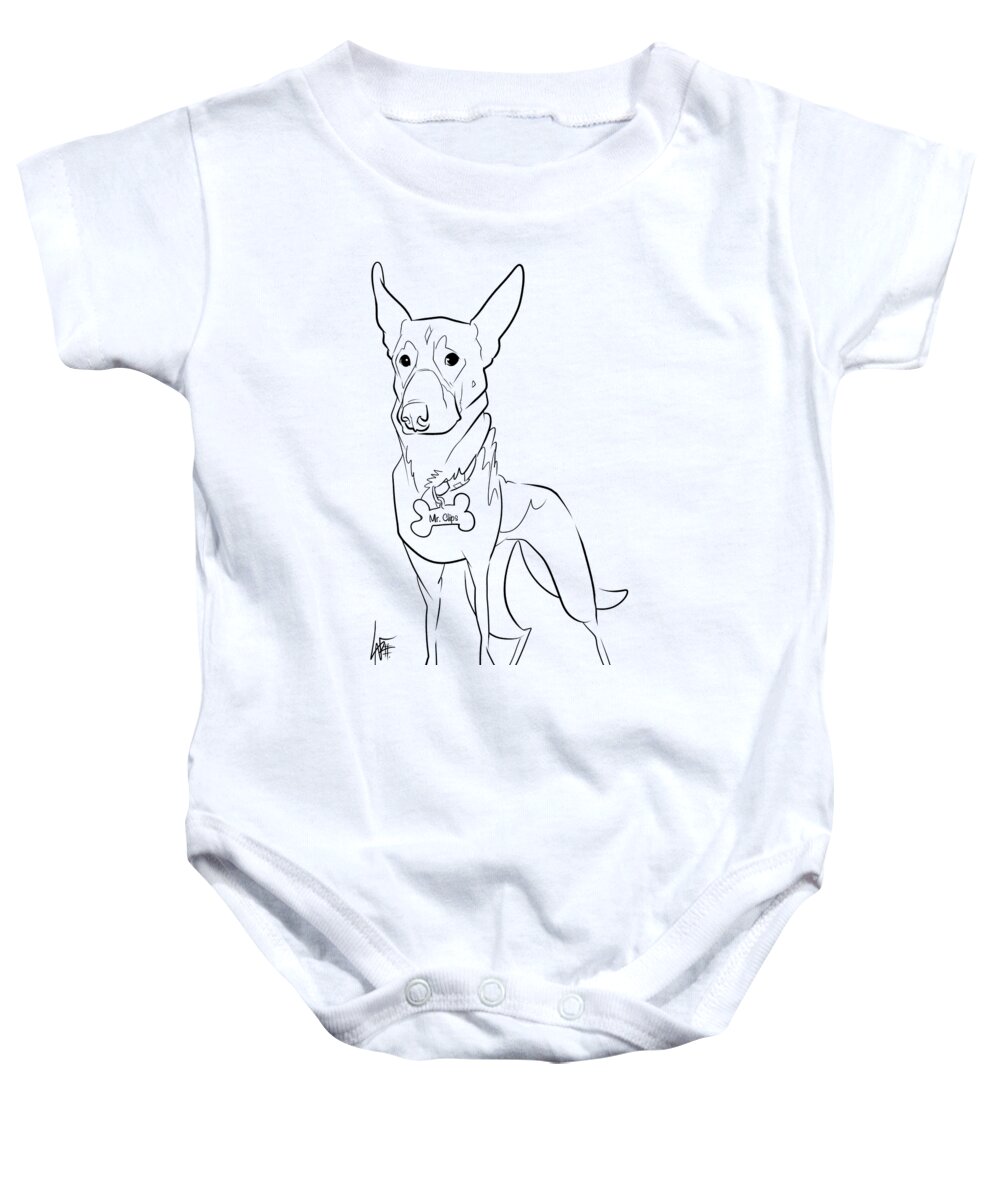 5993 Baby Onesie featuring the drawing 5993 Pace by John LaFree