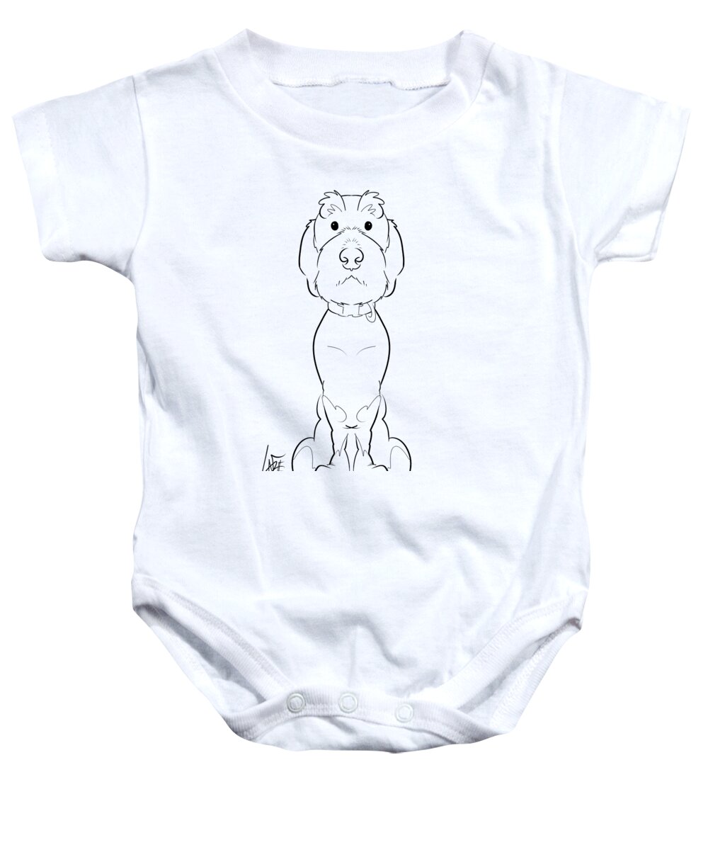 5998 Baby Onesie featuring the drawing 5998 Morgan by Canine Caricatures By John LaFree