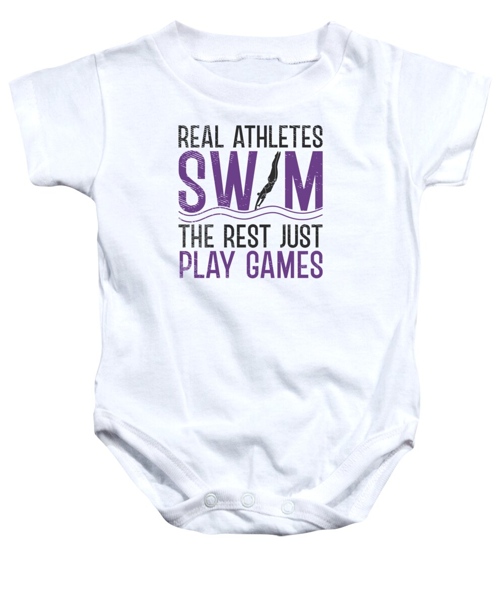 Swimming Baby Onesie featuring the digital art Swimmer Sports Scuba Diving Swimming #6 by Toms Tee Store