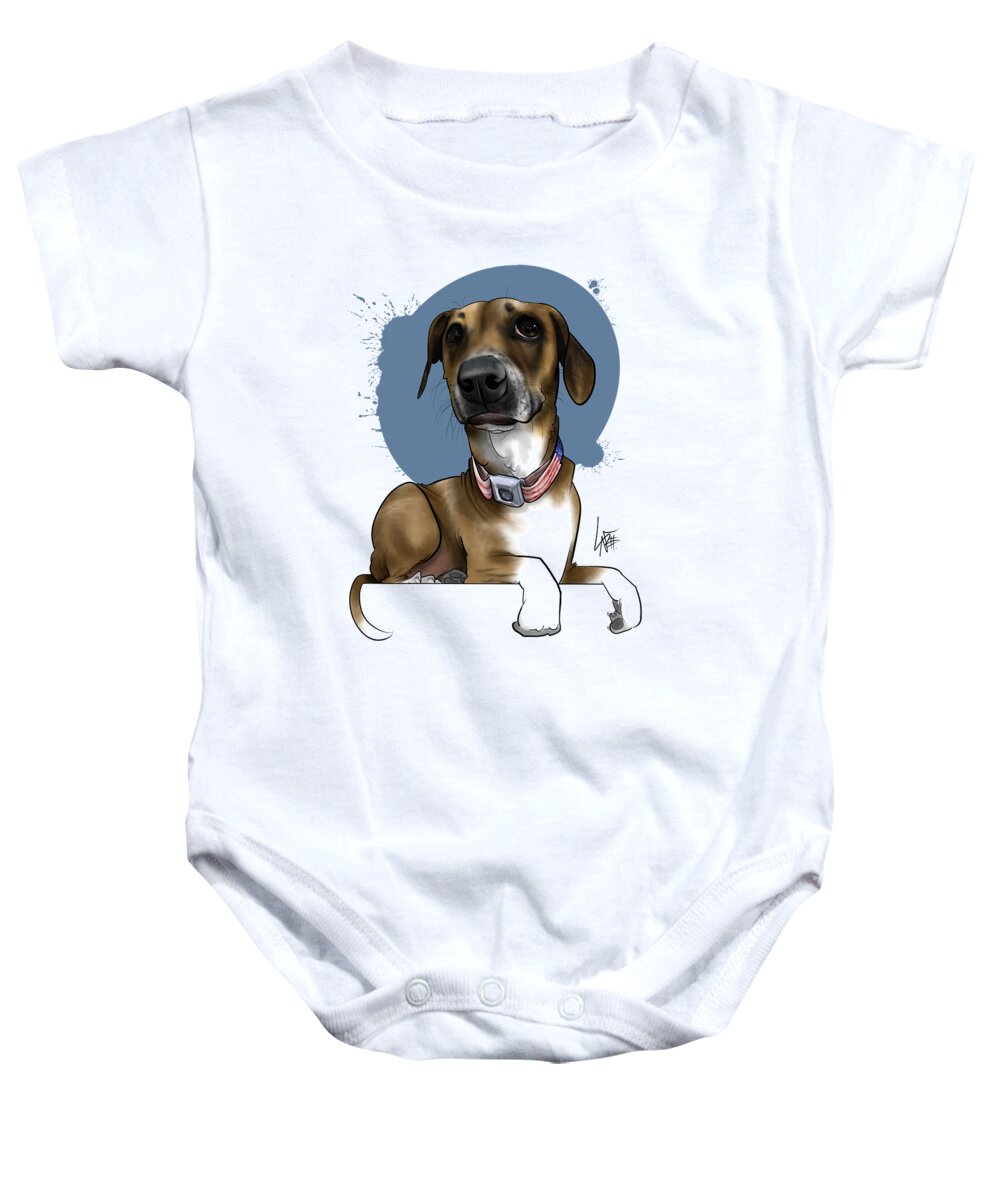 6002 Baby Onesie featuring the drawing 6002 Kalstrom by Canine Caricatures By John LaFree