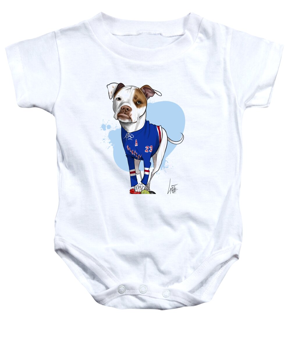 6009 Baby Onesie featuring the drawing 6009 Passalacqua by Canine Caricatures By John LaFree