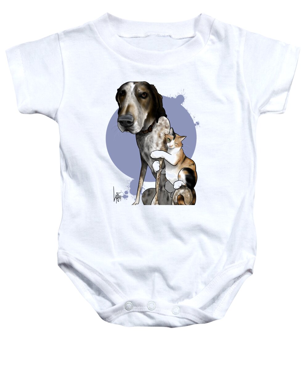 6016 Baby Onesie featuring the drawing 6016 Martinez by Canine Caricatures By John LaFree
