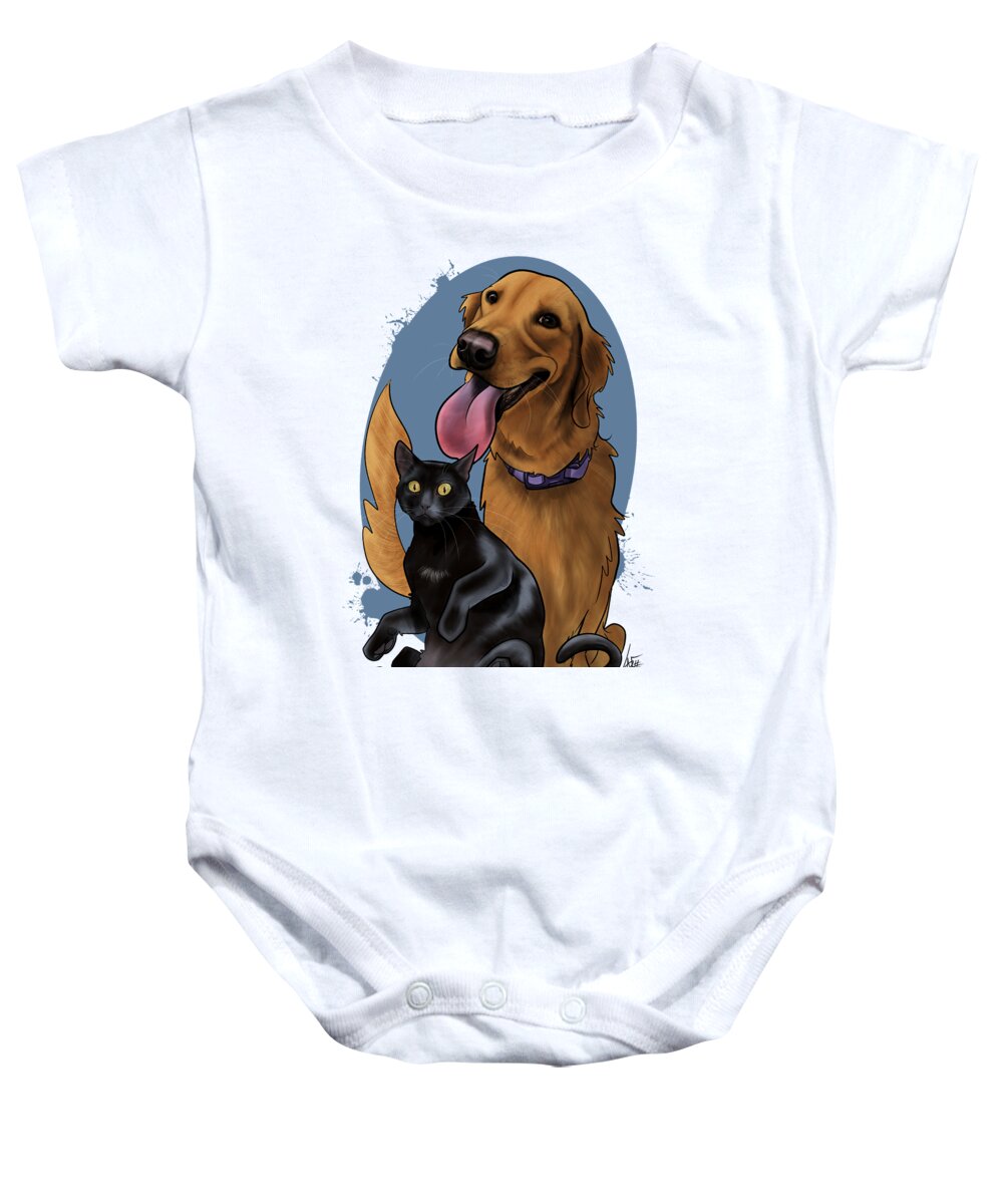 6035 Baby Onesie featuring the drawing 6035 McClelland by Canine Caricatures By John LaFree