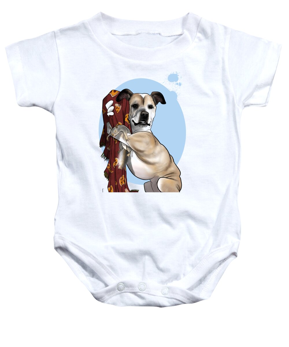 6037 Baby Onesie featuring the drawing 6037 Strickler by Canine Caricatures By John LaFree