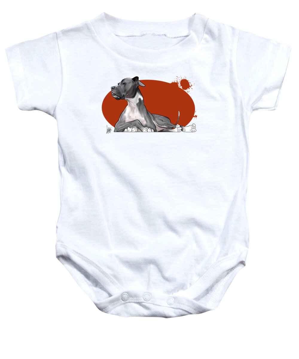 6045 Baby Onesie featuring the drawing 6045 Safford by Canine Caricatures By John LaFree