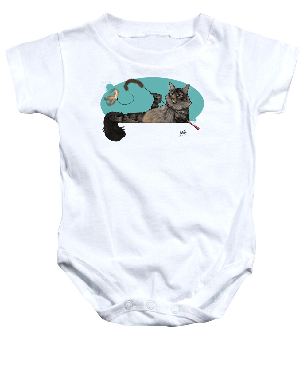 6048 Baby Onesie featuring the drawing 6048 Greenberg 2.2 by Canine Caricatures By John LaFree