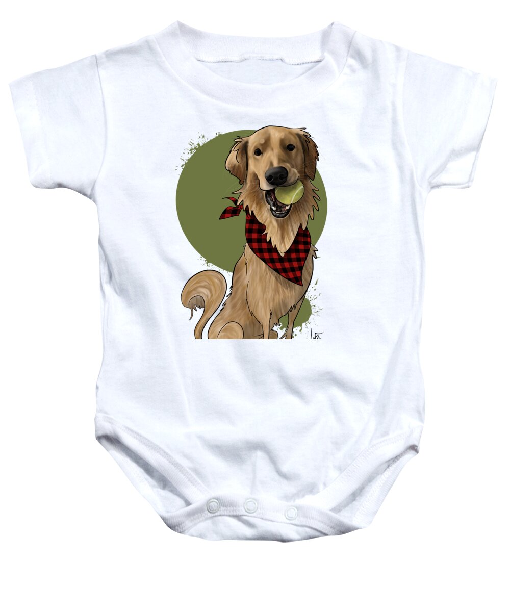 6057 Baby Onesie featuring the drawing 6057 Snyder by Canine Caricatures By John LaFree