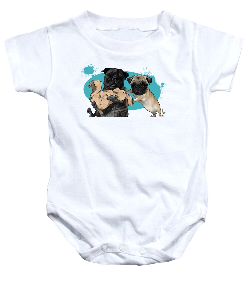 6072 Baby Onesie featuring the drawing 6072 Di Peco by Canine Caricatures By John LaFree