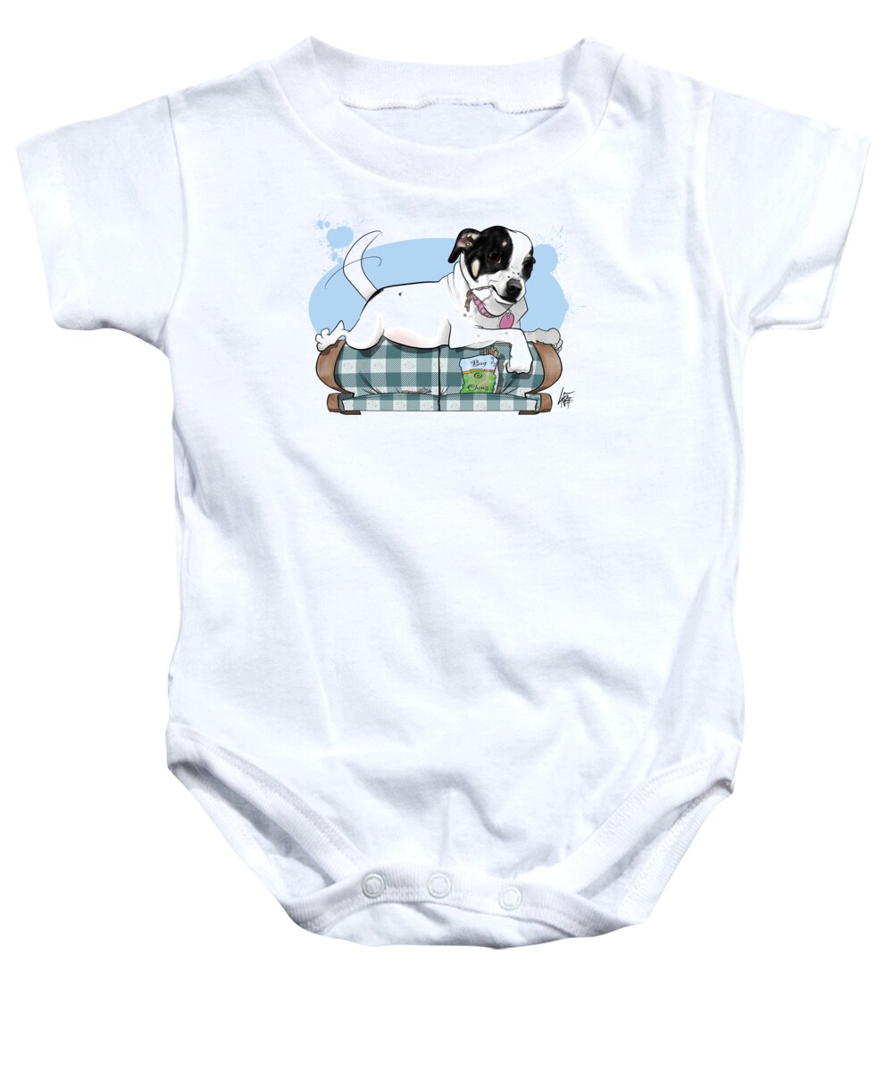 6073 Baby Onesie featuring the drawing 6073 Nodzak by Canine Caricatures By John LaFree