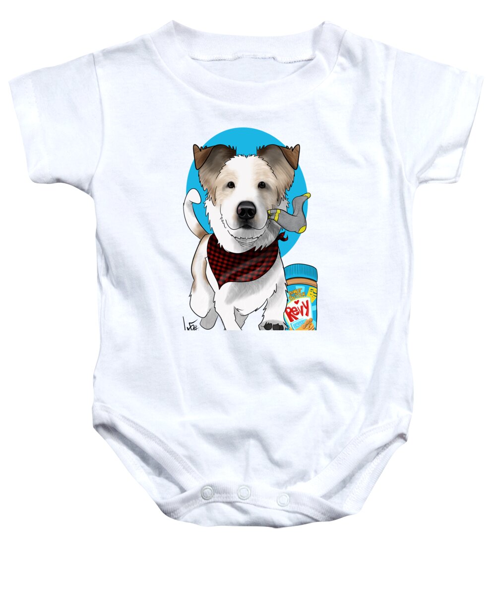 6083 Baby Onesie featuring the drawing 6083 Virtue by Canine Caricatures By John LaFree