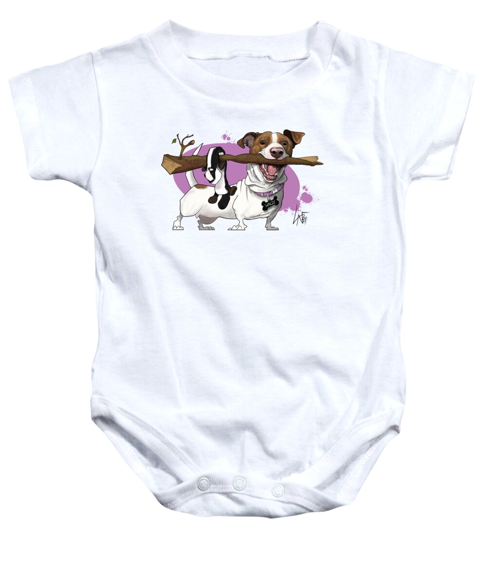 6087 Baby Onesie featuring the drawing 6087 Bunyi by Canine Caricatures By John LaFree