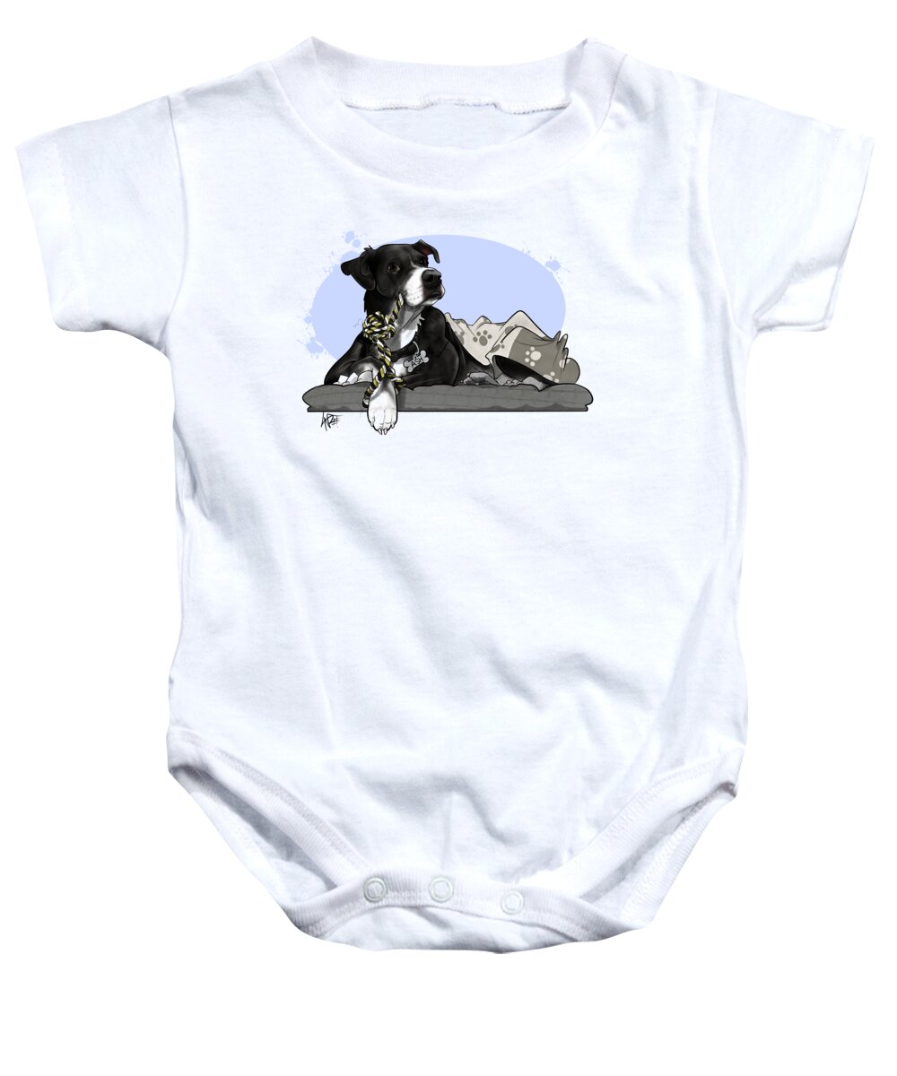 6091 Baby Onesie featuring the drawing 6091 Dave by John LaFree