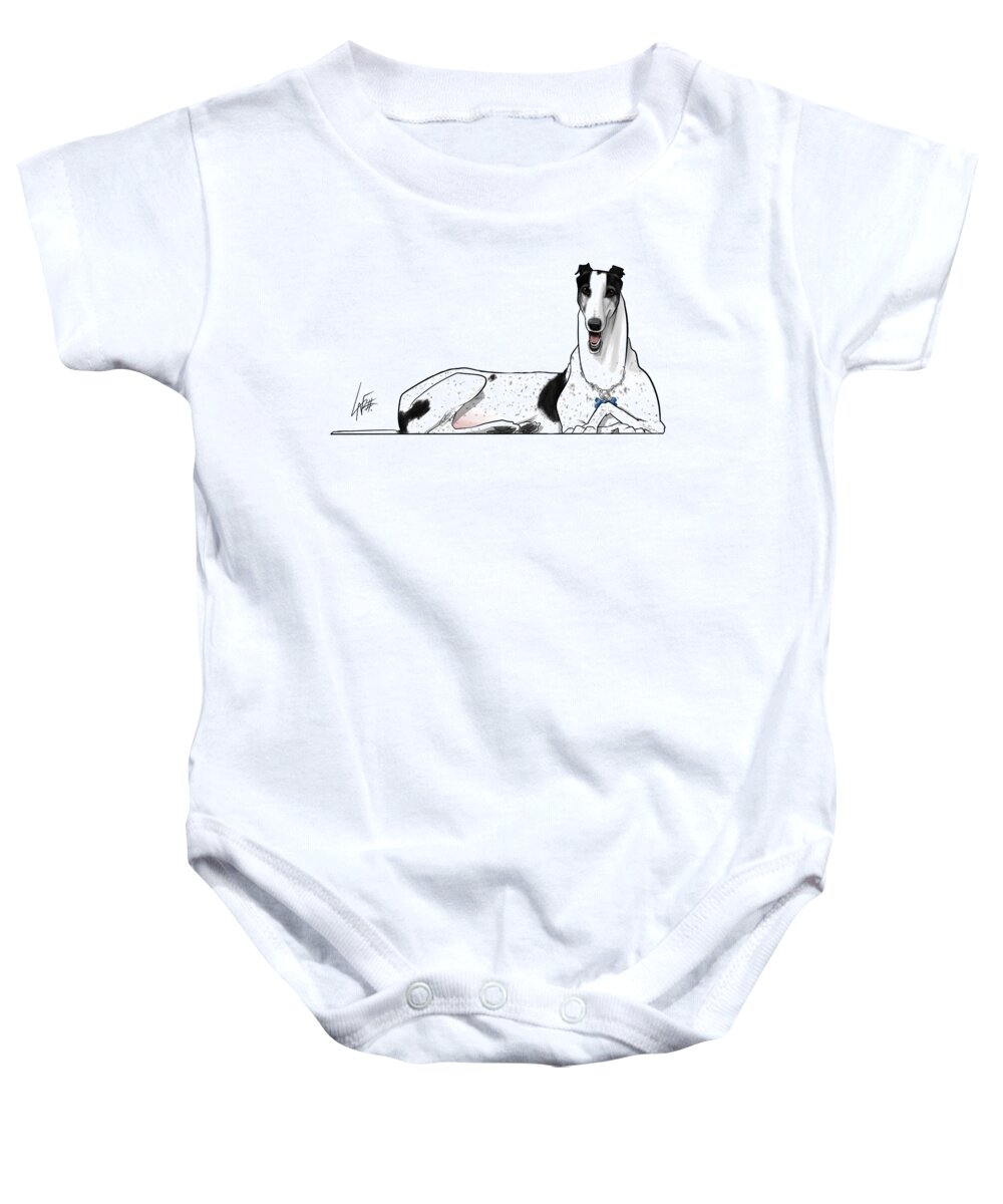 6135 Baby Onesie featuring the drawing 6135 Mitschelen by Canine Caricatures By John LaFree
