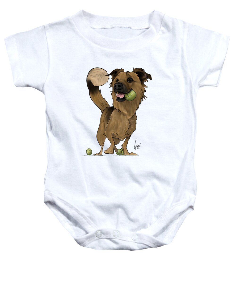 6146 Baby Onesie featuring the drawing 6146 Hernandez by Canine Caricatures By John LaFree