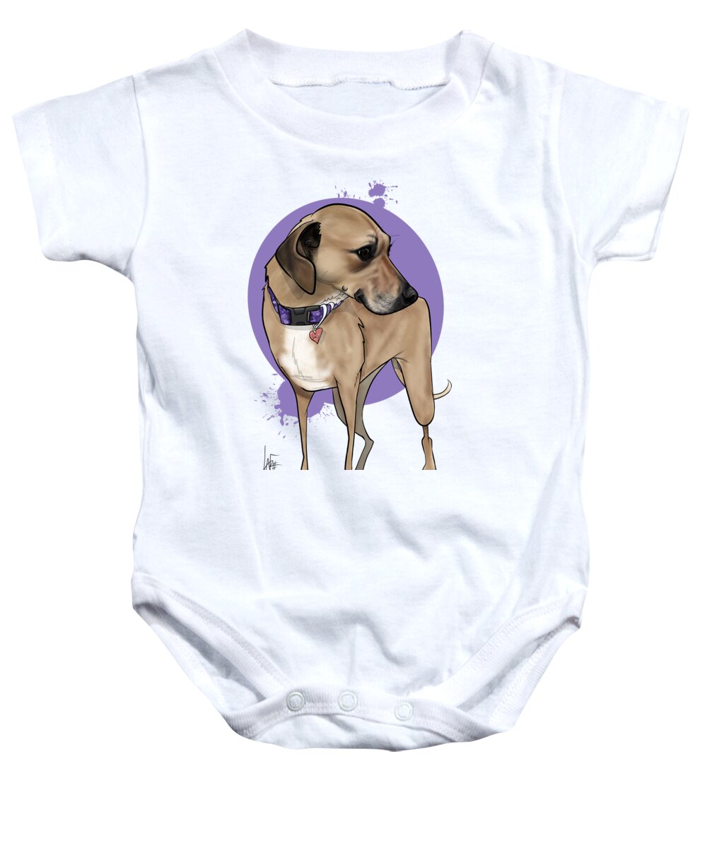 6150 Baby Onesie featuring the drawing 6150 Staugler by Canine Caricatures By John LaFree