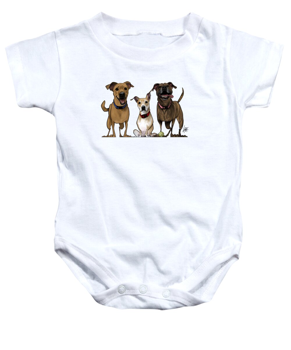 6154 Baby Onesie featuring the drawing 6154 Wylie by Canine Caricatures By John LaFree