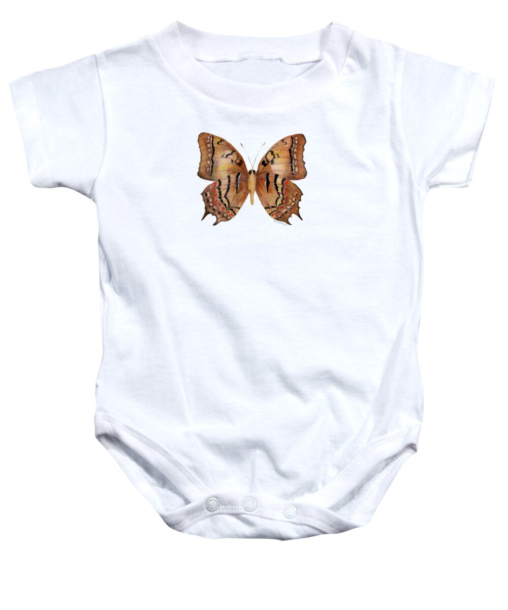 Galaxia Butterfly Baby Onesie featuring the painting 62 Galaxia Butterfly by Amy Kirkpatrick