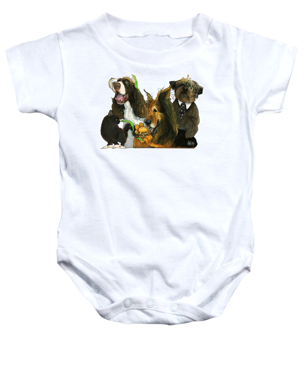 Stefanos Baby Onesie featuring the drawing 7-1340 Stefanos by Canine Caricatures By John LaFree