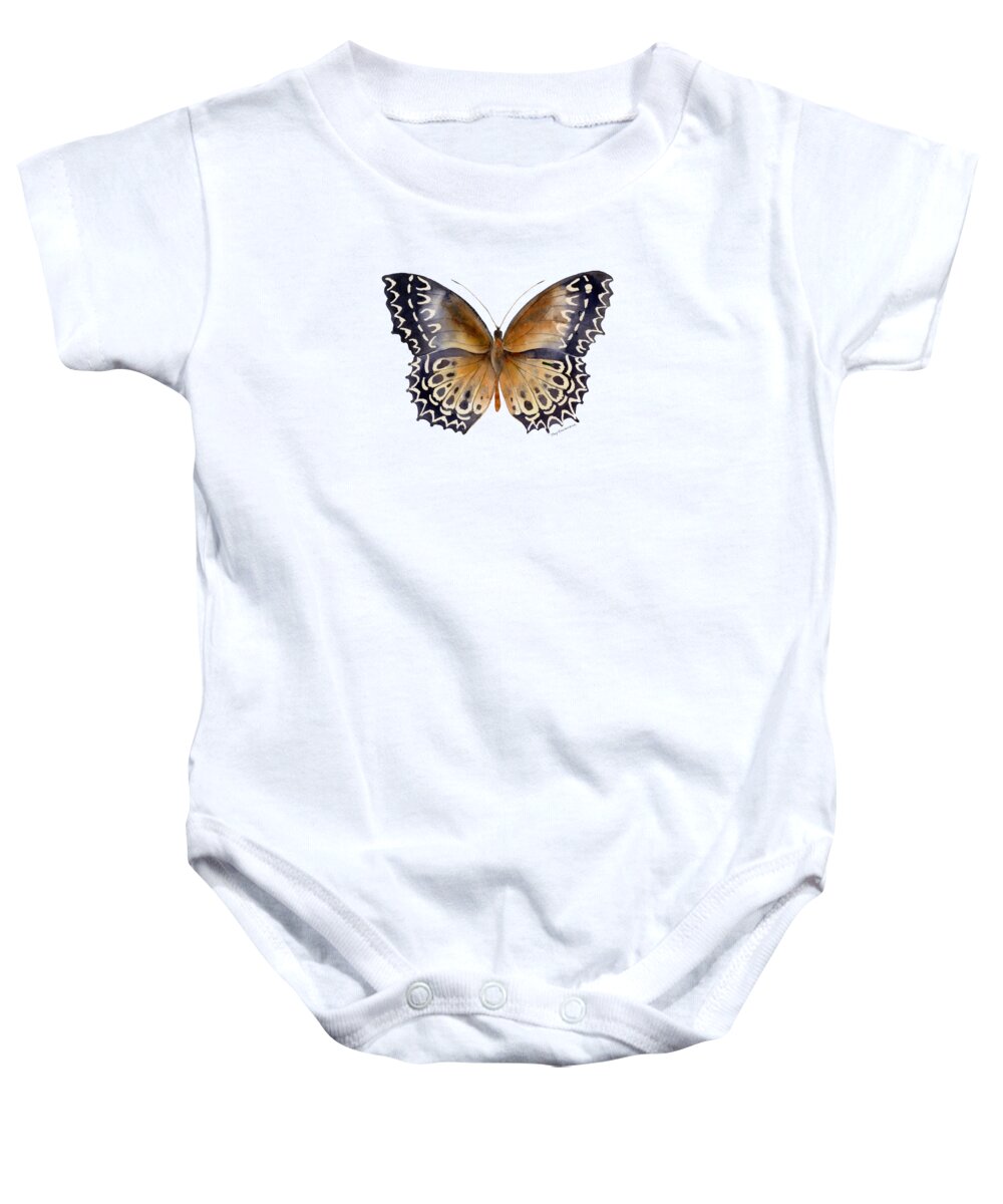Cethosia Baby Onesie featuring the painting 77 Cethosia Butterfly by Amy Kirkpatrick