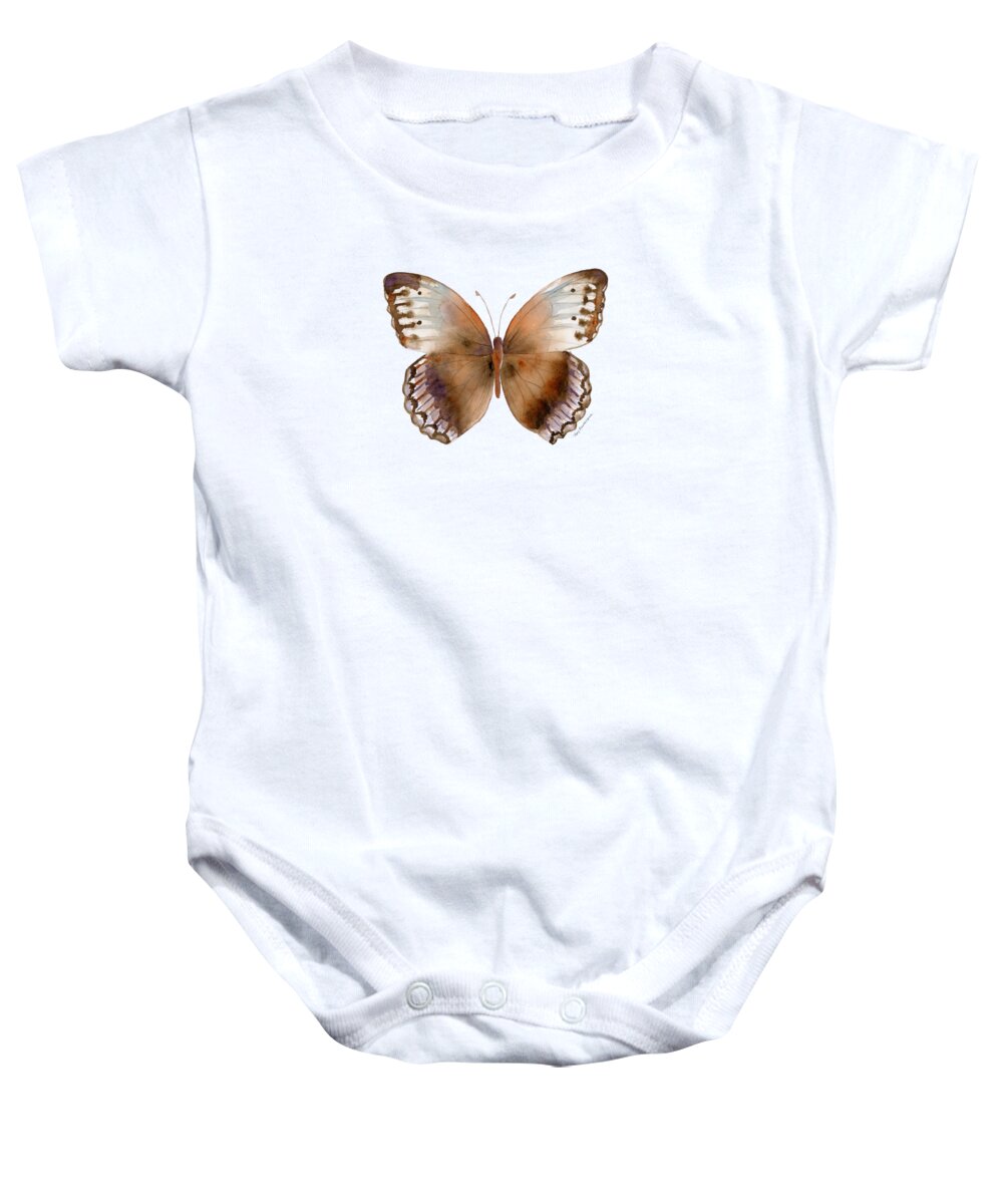 Jungle Queen Baby Onesie featuring the painting 79 Jungle Queen Butterfly by Amy Kirkpatrick