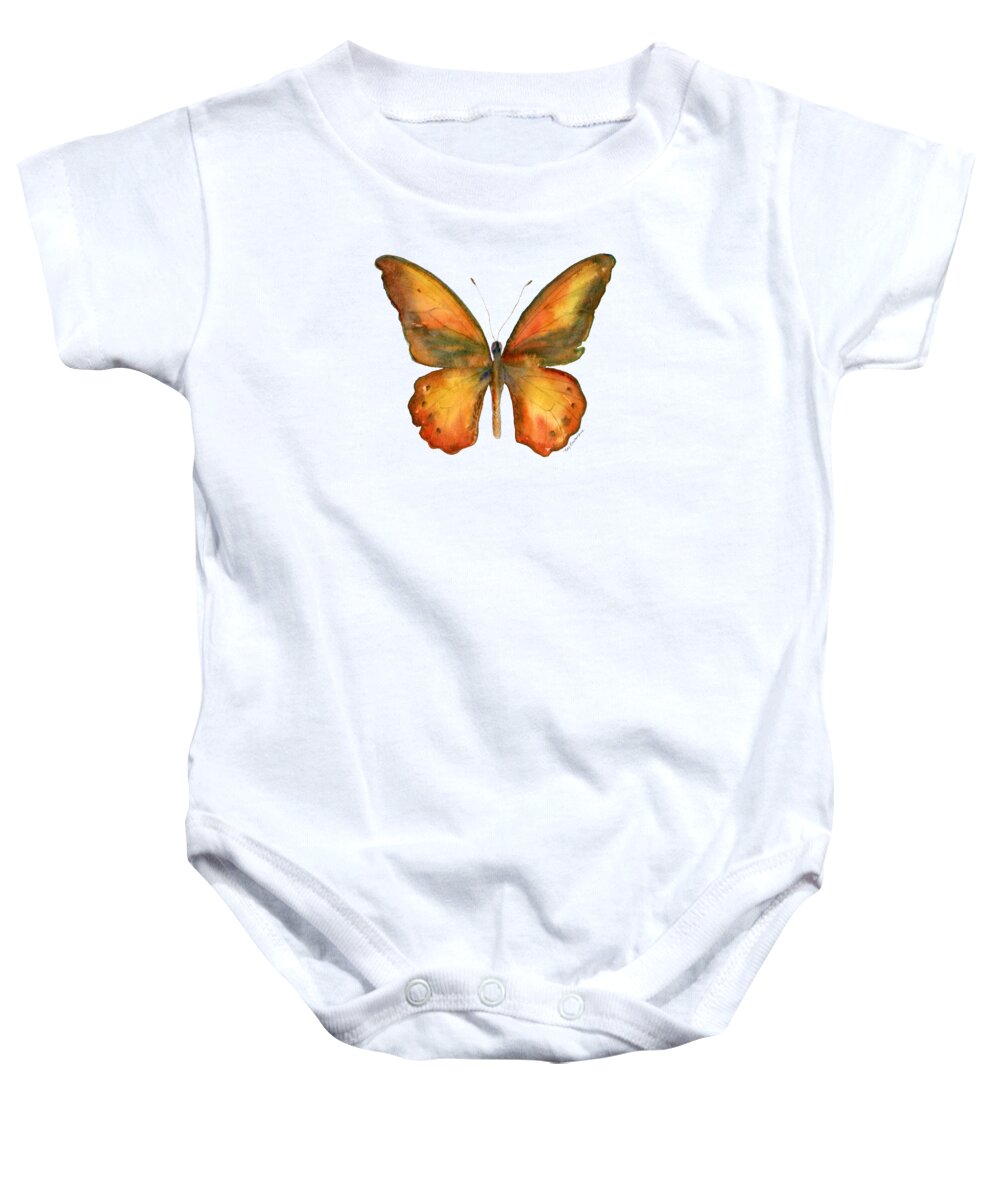Lydius Butterfly Baby Onesie featuring the painting 85 Lydius Butterfly by Amy Kirkpatrick