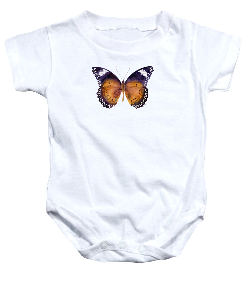 Cethosia Cyane Butterfly Baby Onesie featuring the painting 87 Cethosia Cyane Butterfly by Amy Kirkpatrick