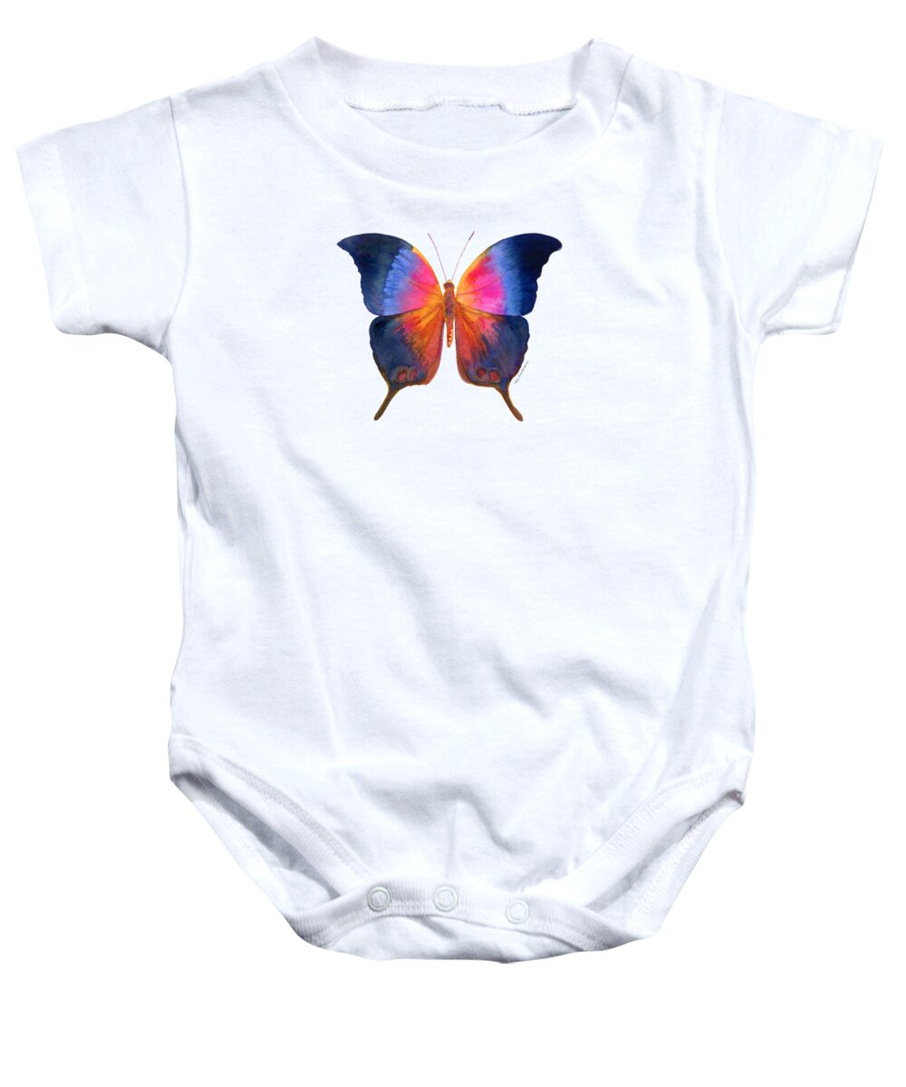 Brushfoot Butterfly Baby Onesie featuring the painting 96 Brushfoot Butterfly by Amy Kirkpatrick