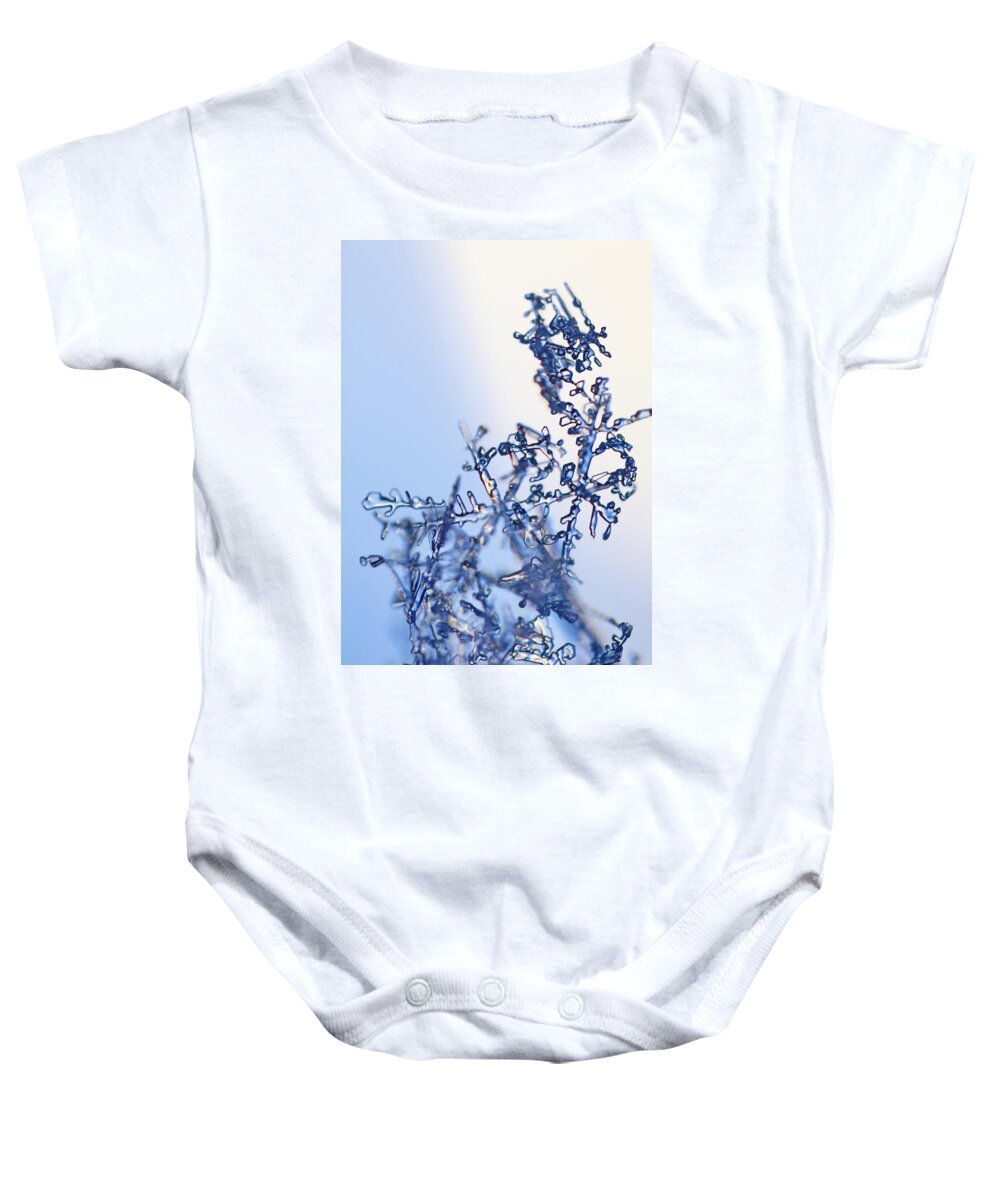 Abstract Baby Onesie featuring the photograph A fragile tangle of snowflakes by Ulrich Kunst And Bettina Scheidulin