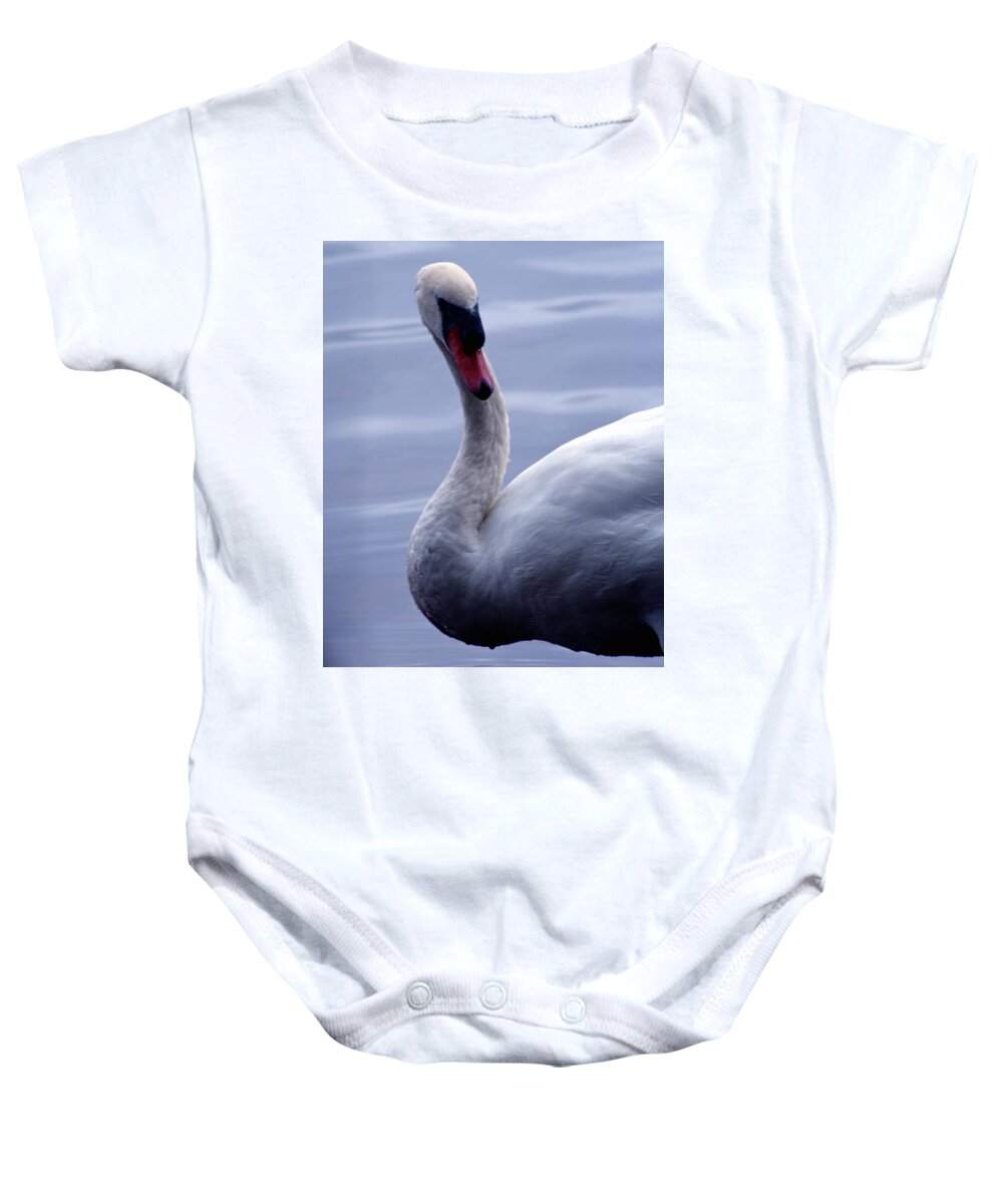 Bird Baby Onesie featuring the photograph A Swan by Jim Feldman
