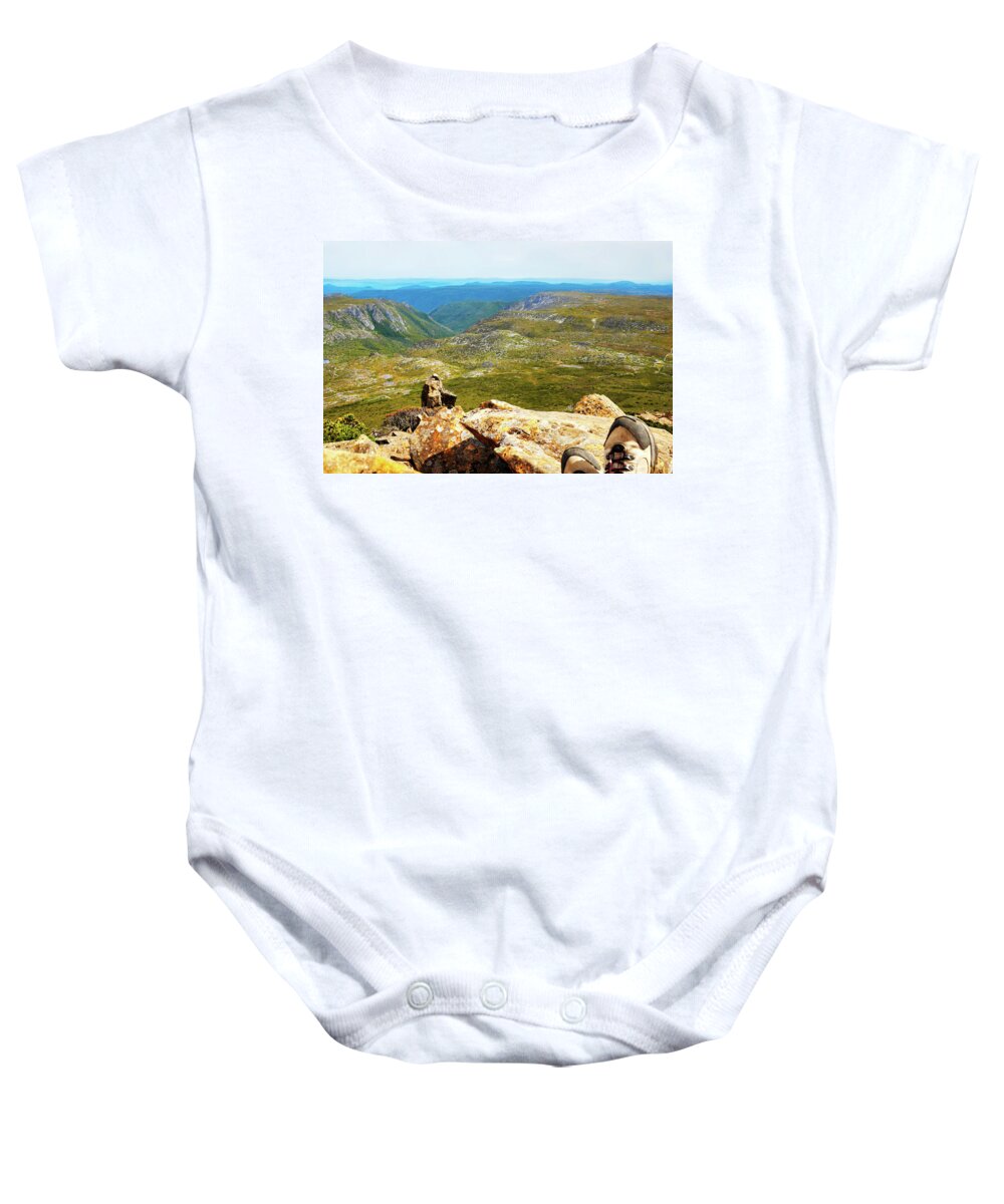 Tantalising Tasmania Series By Lexa Harpell Baby Onesie featuring the photograph Absorbing the Moment by Lexa Harpell