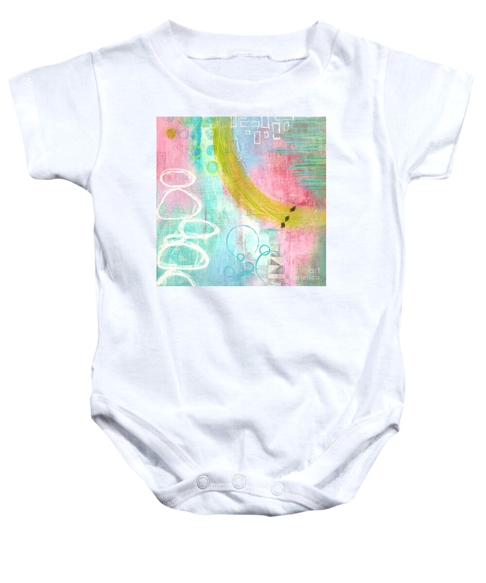 Abstract Baby Onesie featuring the painting Abstract Pastel 1 by Cheryl Rhodes