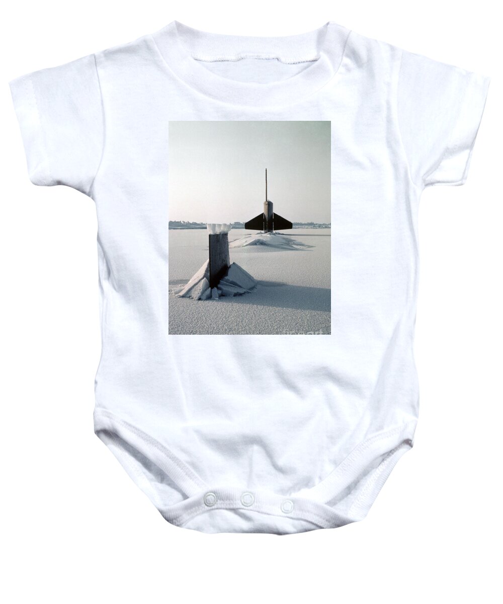 1986 Baby Onesie featuring the photograph American Nuclear Submarine, 1986 by Granger