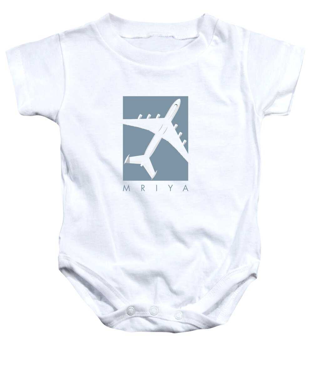Airplane Baby Onesie featuring the digital art An-225 Mriya - Slate by Organic Synthesis