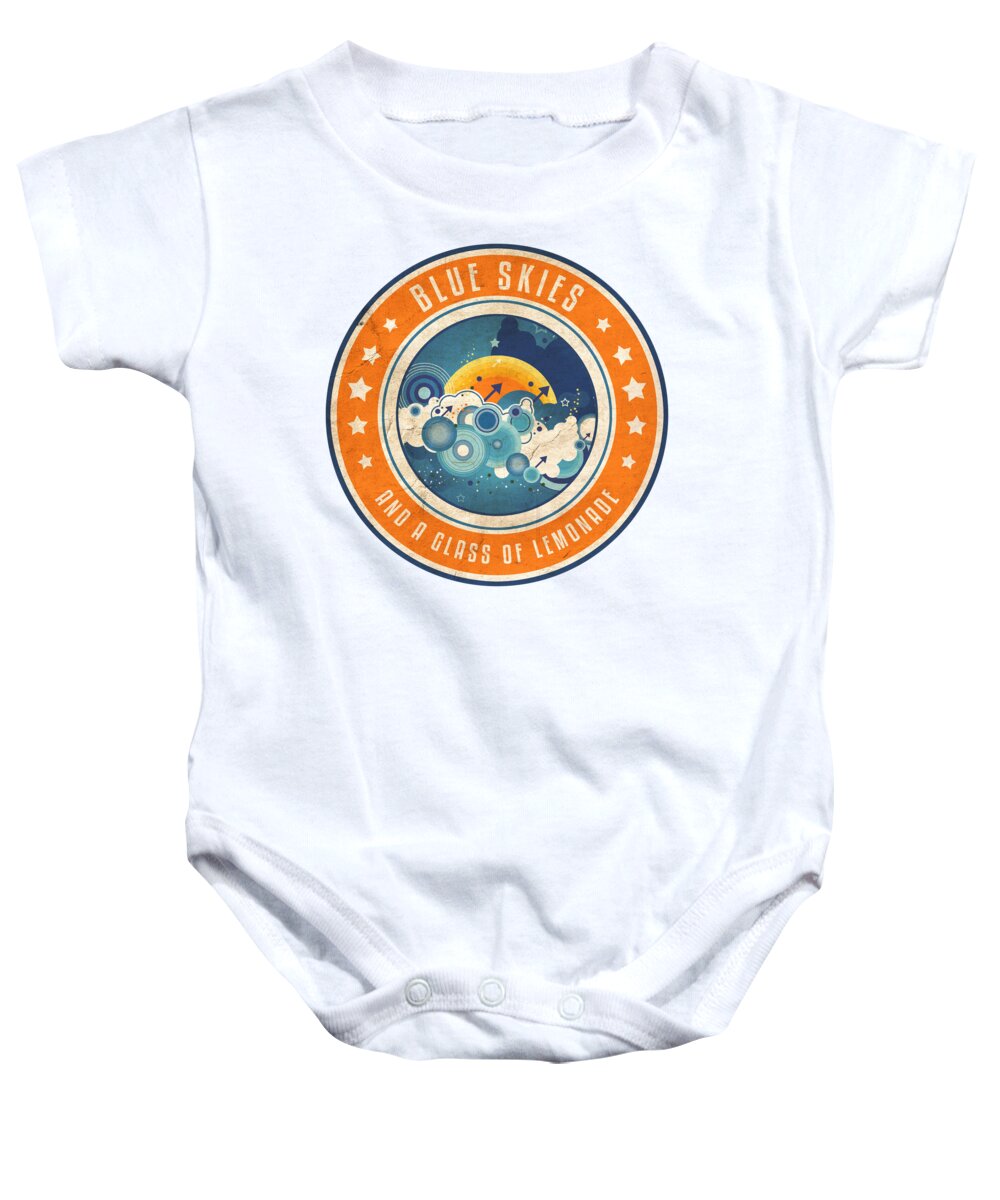 Retro Baby Onesie featuring the digital art And a Glass of Lemonade by Phil Perkins