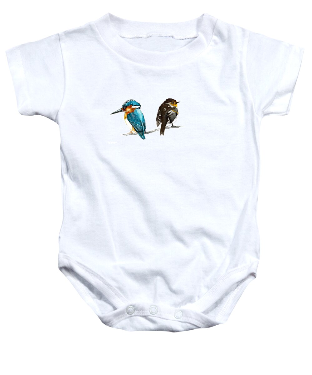 King Baby Onesie featuring the painting Angry Couple by Pamela Schwartz