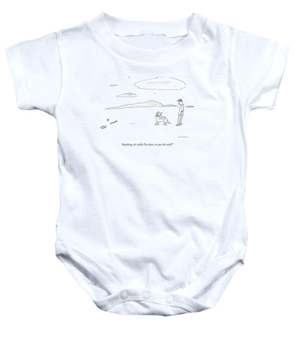 A21868 Baby Onesie featuring the drawing Anything Else While I'm There? by Michael Maslin