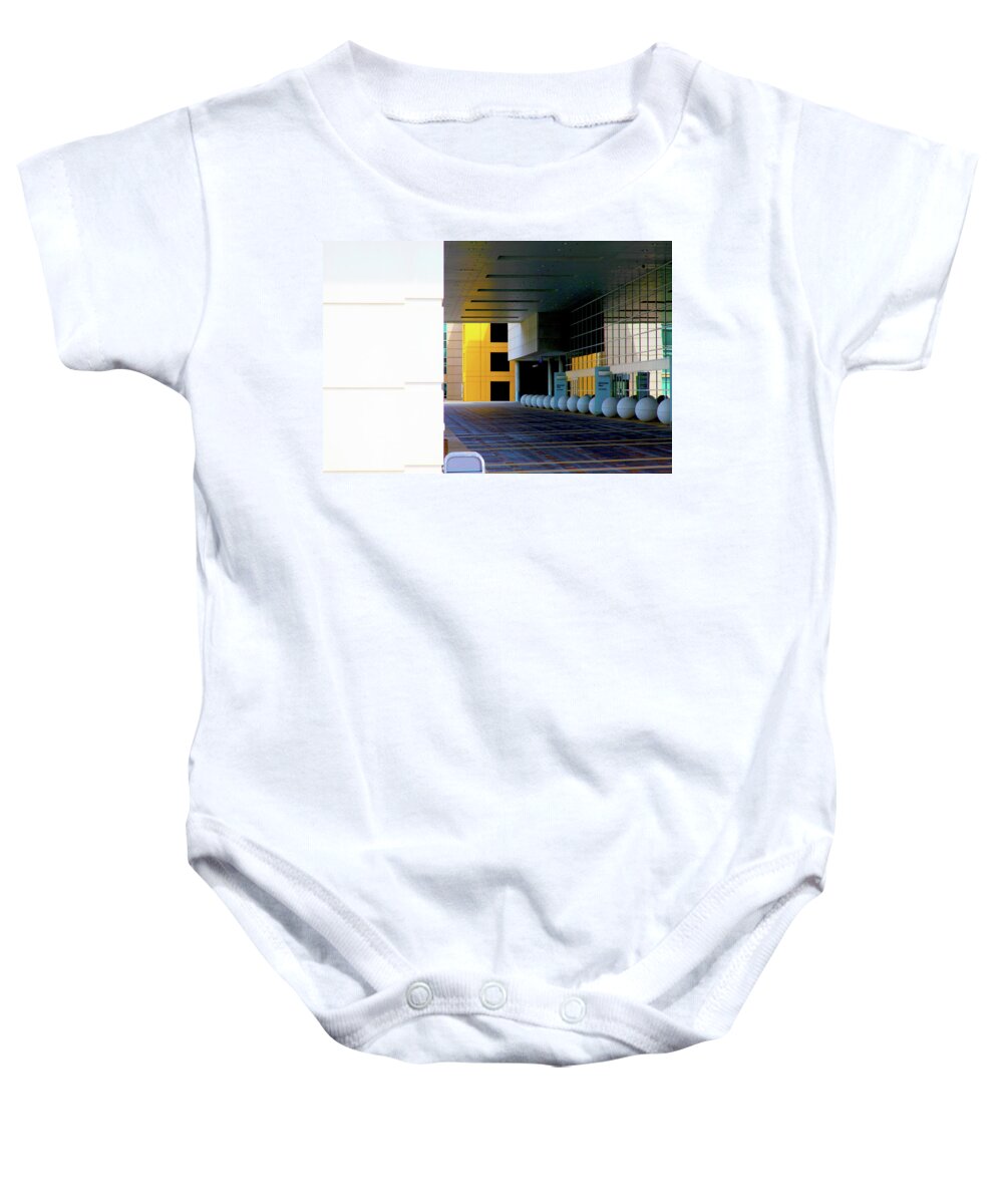 Geometry Baby Onesie featuring the photograph Architectural Pattern Spheres by Patrick Malon