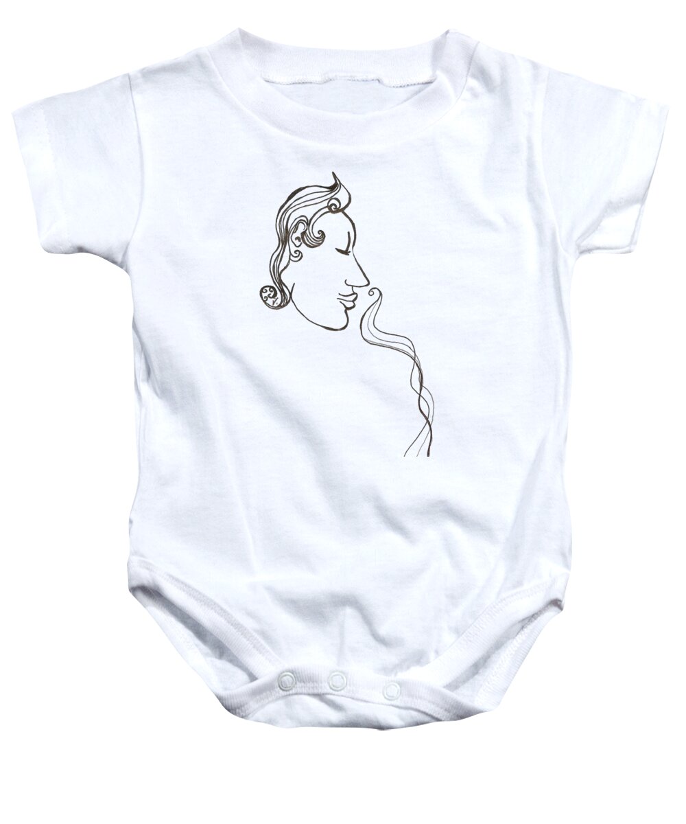 Smell Baby Onesie featuring the drawing Aromata by Vicki Noble