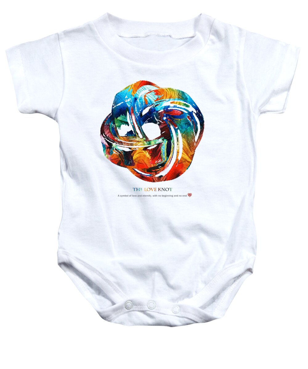Love Baby Onesie featuring the painting Romantic Love Art - The Love Knot - By Sharon Cummings by Sharon Cummings