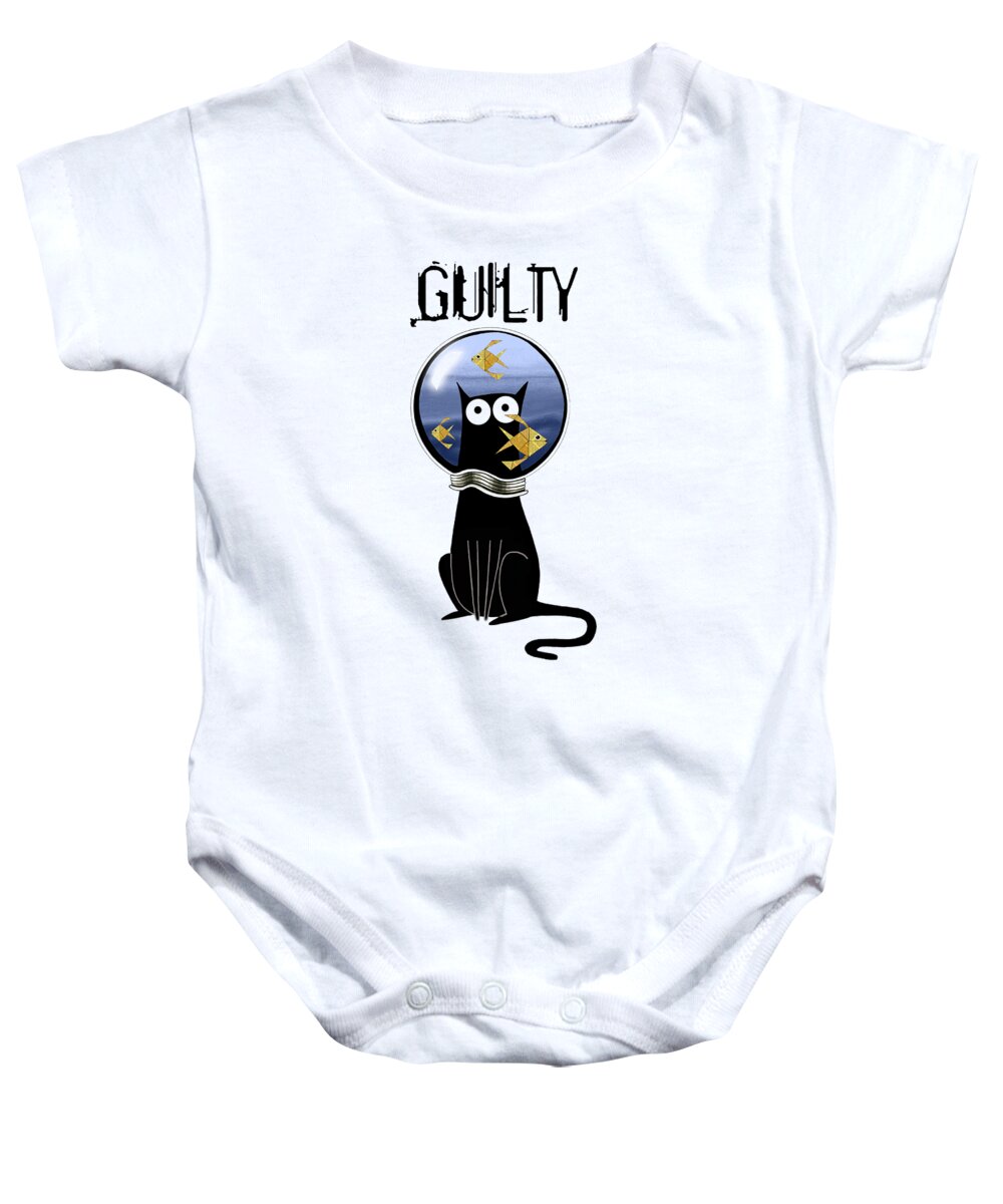 Goldfish Baby Onesie featuring the mixed media Guilty by Andrew Hitchen