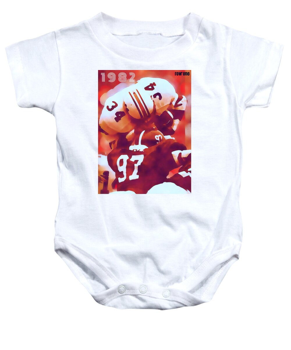 Bo Jackson Baby Onesie featuring the mixed media Over The Top by Row One Brand