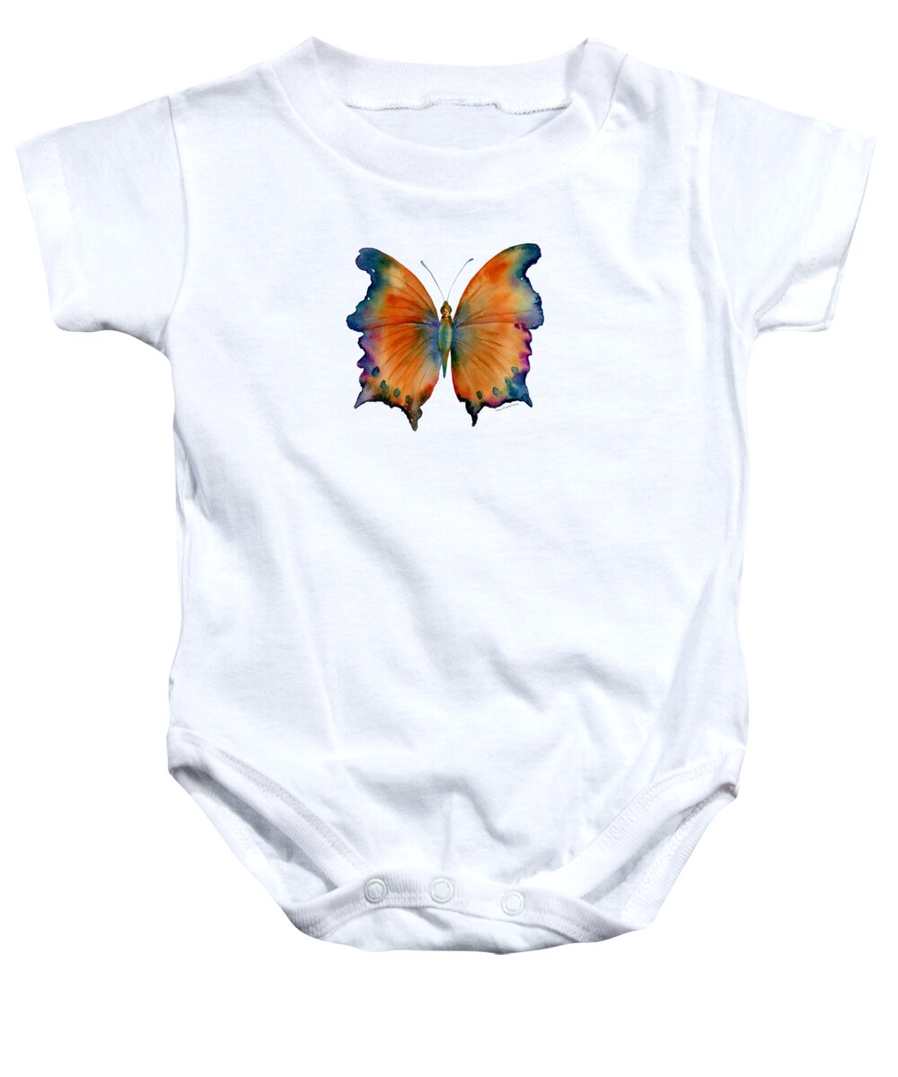 Wizard Butterfly Baby Onesie featuring the painting 1 Wizard Butterfly by Amy Kirkpatrick
