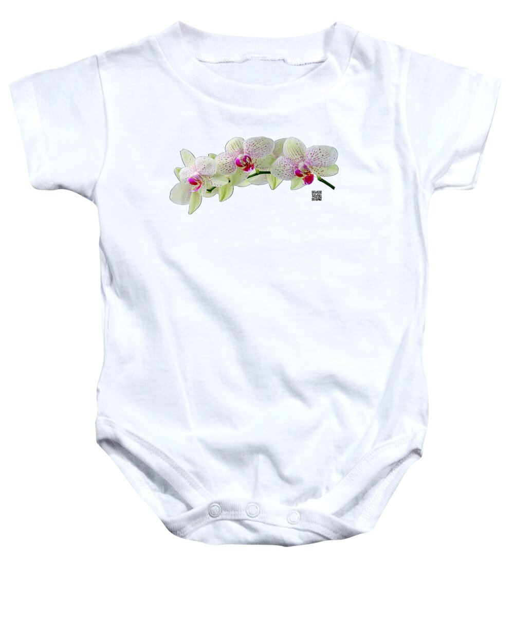 Orchids Baby Onesie featuring the mixed media As Delicate as You by Rafael Salazar