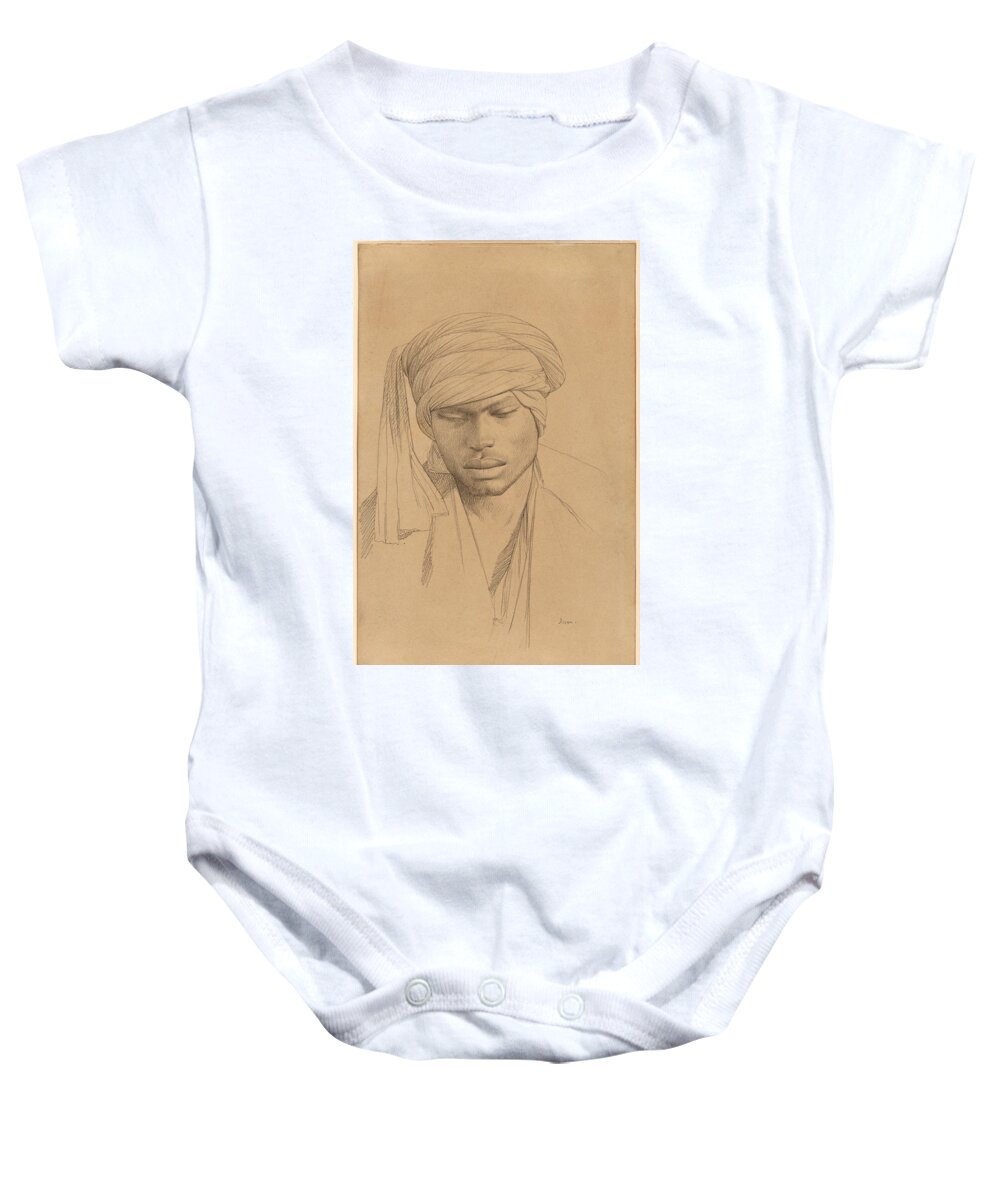 Jean-leon Gerome Baby Onesie featuring the drawing Assan, a Young Man by Jean-Leon Gerome